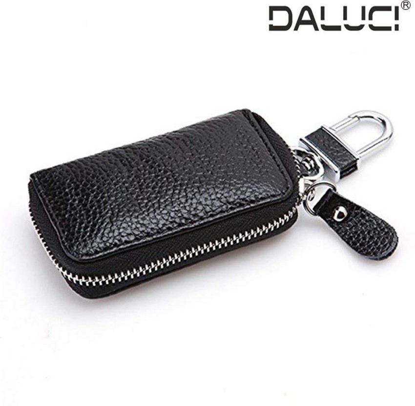 DALUCI Unisex PU Leather Car Key Holder Wallet Pouch Purse with