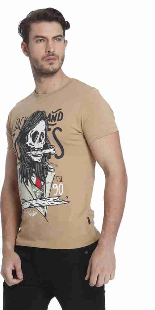 JACK JONES Graphic Print Men Round Neck Brown T Shirt Buy JACK