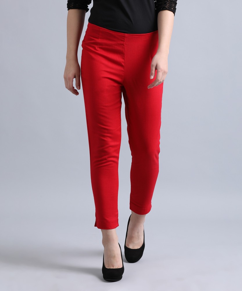 RED  WHITE  COMBOS cigar TROUSERS PANT WOMENS WOMEN CIGARETTE PANT  POTLI PANTCIGAR PANTTROUSERS