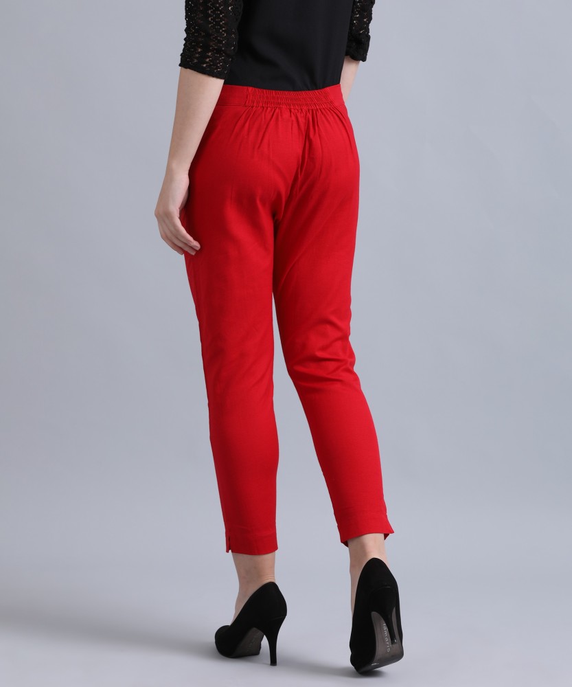 CLEVAA Regular Fit Women Red Trousers - Buy CLEVAA Regular Fit Women Red  Trousers Online at Best Prices in India
