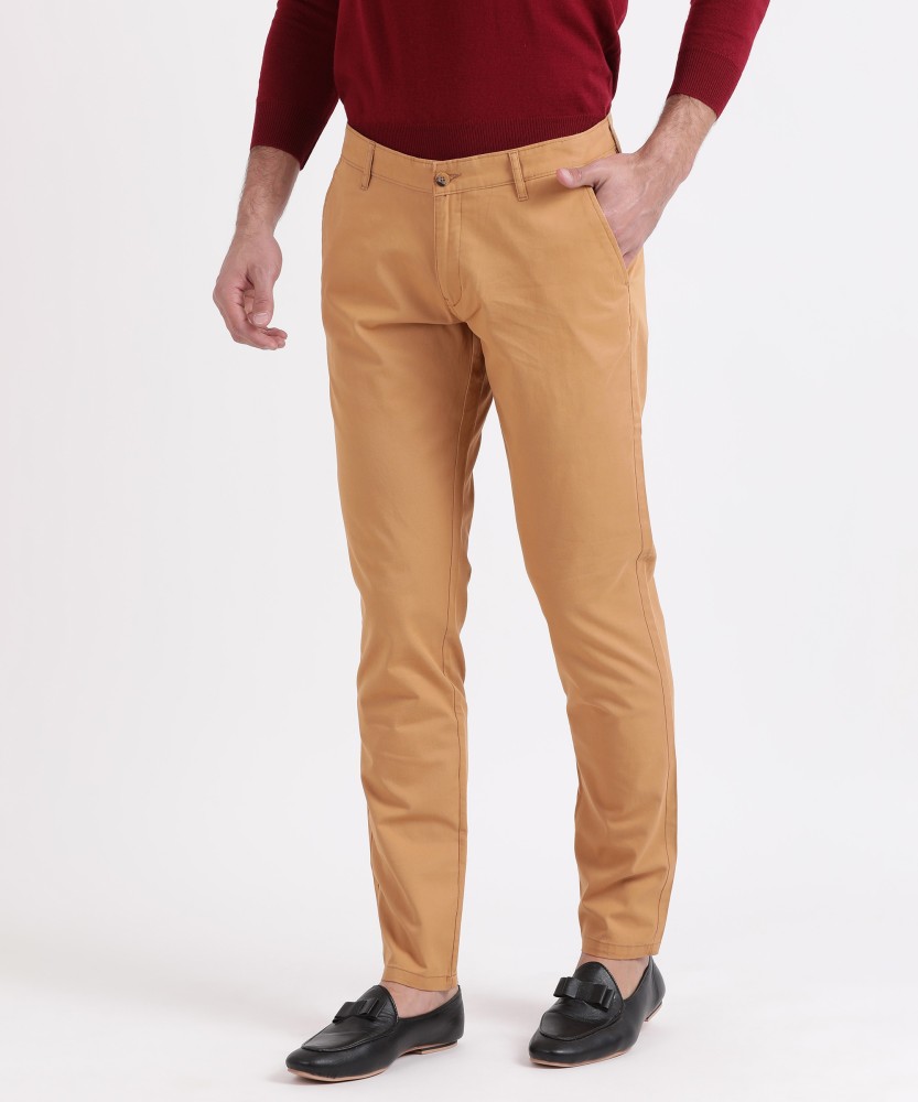 Buy Ruggers Men Khaki Flat Front Textured Casual Trousers  NNNOWcom