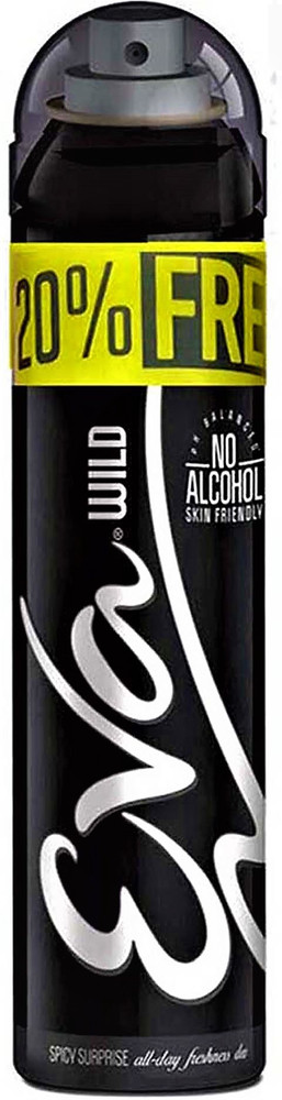 EVA Deo Spray Wild Black 150ml With 20 Extra Deodorant Spray
