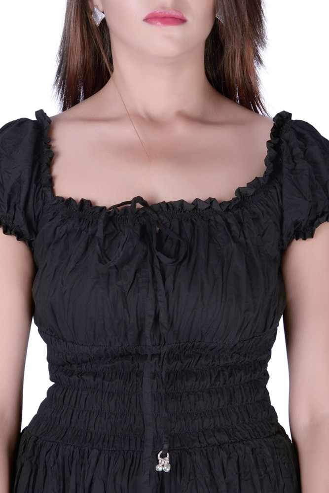 nari shringar Women A-line Black Dress - Buy nari shringar Women A-line  Black Dress Online at Best Prices in India