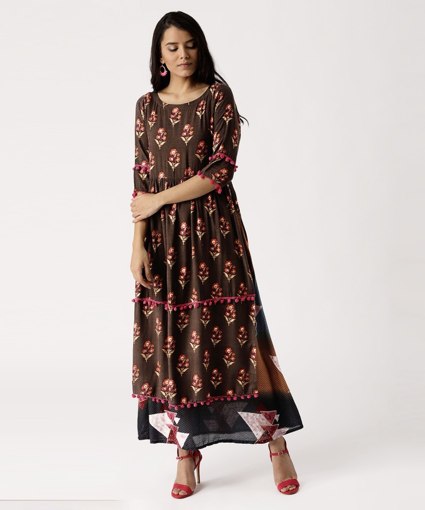 LIBAS Women Maxi Brown Dress Buy LIBAS Women Maxi Brown Dress Online at Best Prices in India Flipkart