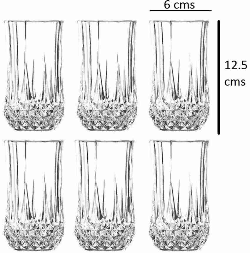 6 Pcs Transparent Crystal Clear Drinking Water Glass