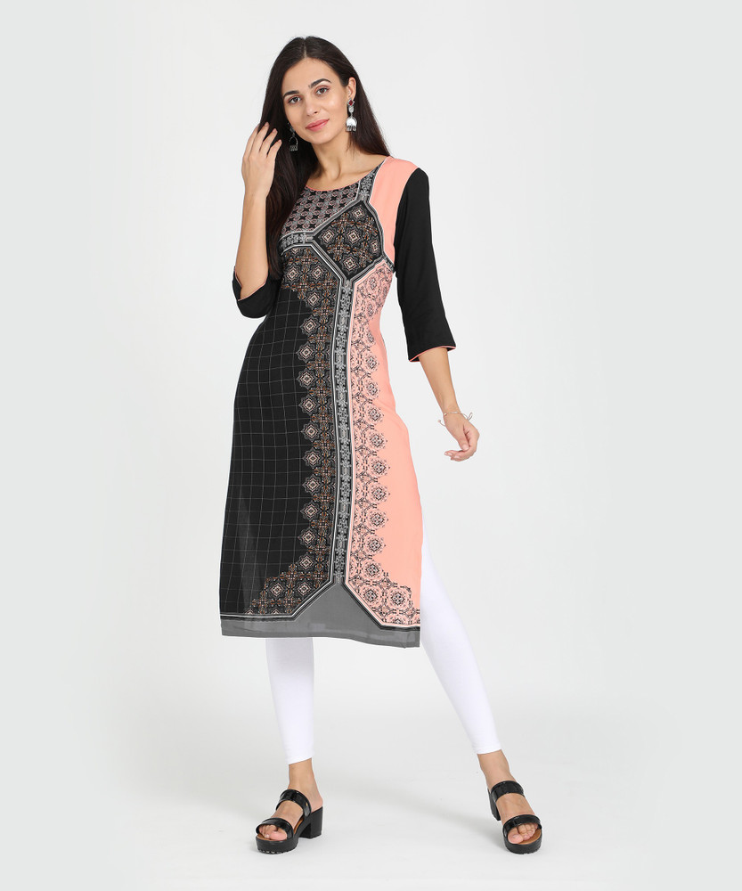 Aurelia Women Printed Straight Kurta - Buy PEACH Aurelia Women Printed  Straight Kurta Online at Best Prices in India | Flipkart.com