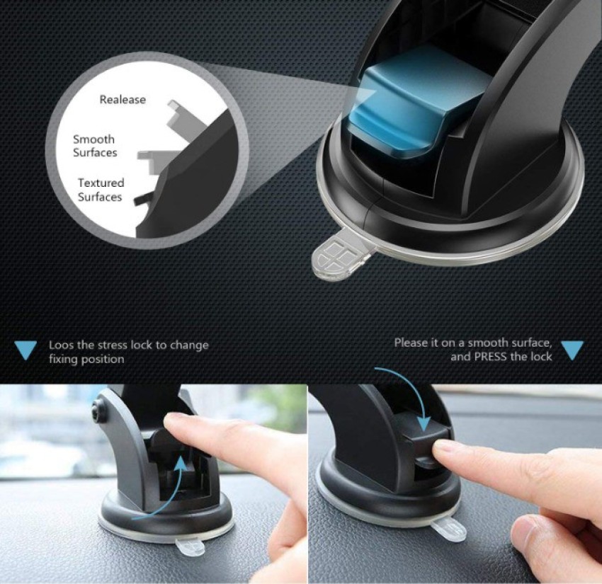 Genipap One Touch Flip Car Dashboard & Windshield Holder  Car Mobile Mouse  Shaped Holder with 360° Rotation at Low Price 