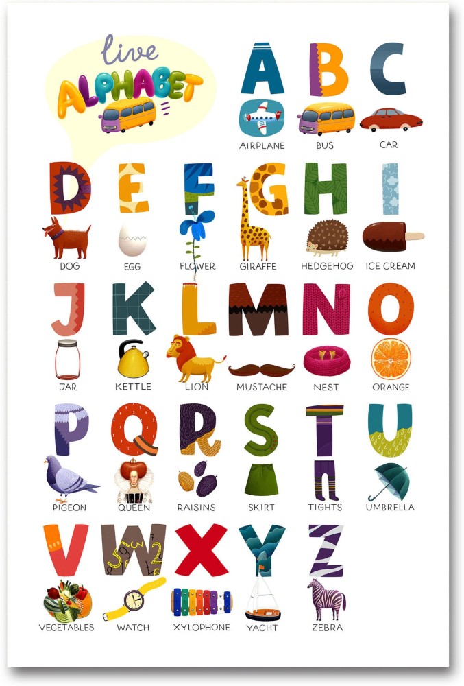 Children Room Wall Poster - A to Z - Alphabet - Colorful - HD Quality -  Baby Room Décor Paper Print - Educational posters in India - Buy art, film,  design, movie