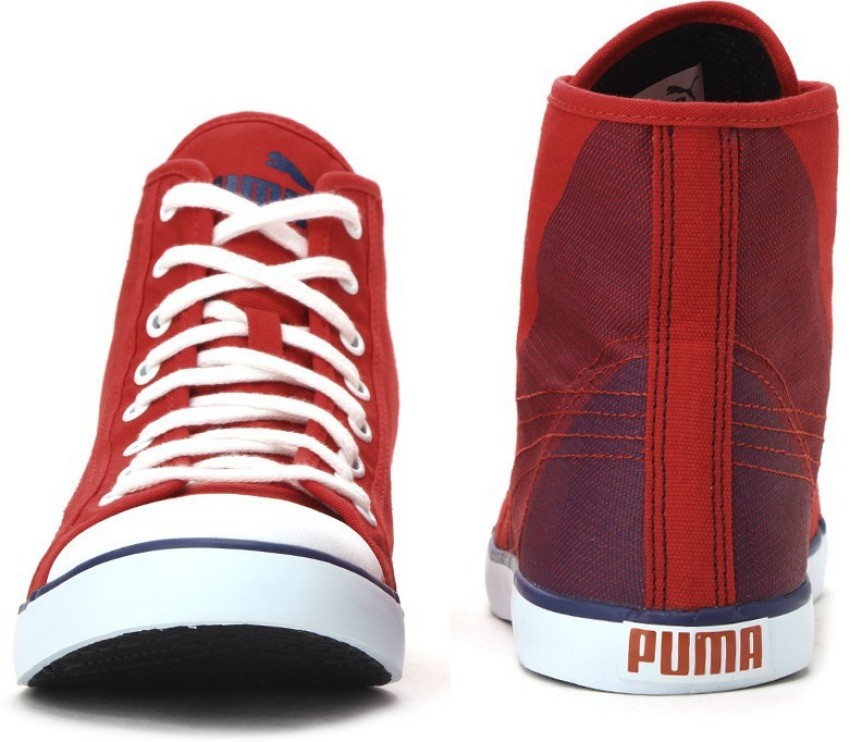 PUMA Streetballer Mid Geo DP Sneakers For Men Buy High Risk Red Dark Navy Puma White Color PUMA Streetballer Mid Geo DP Sneakers For Men Online at Best Price Shop Online for