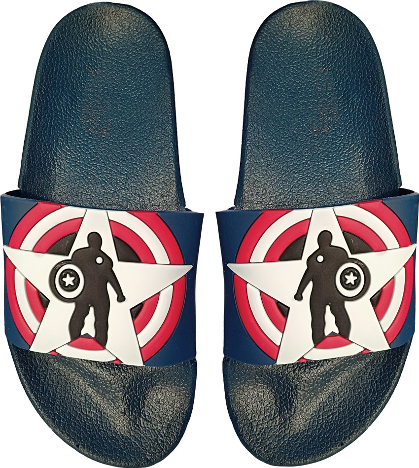 PARIE Men Captain America Rubber House Slippers For Men And Boys