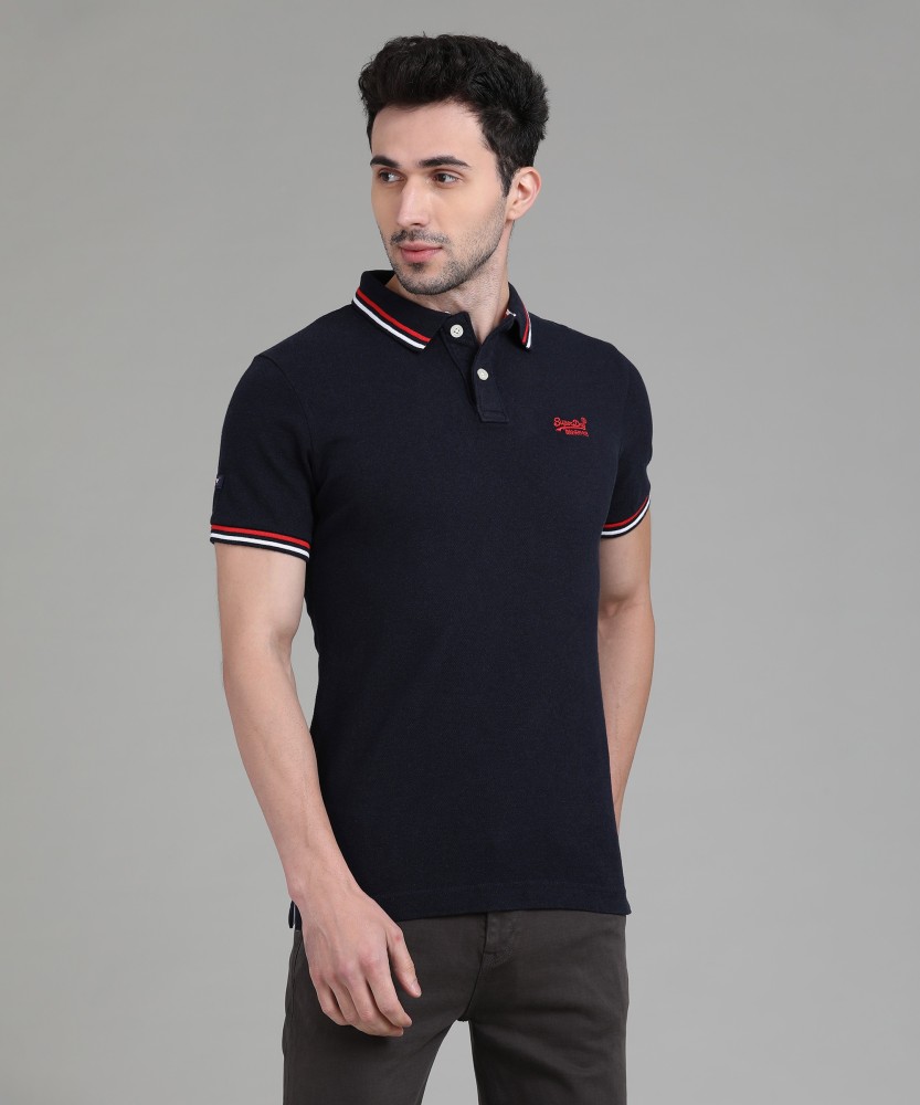 Superdry Solid Men Polo Neck Black T-Shirt - Buy Superdry Solid Men Polo  Neck Black T-Shirt Online at Best Prices in India