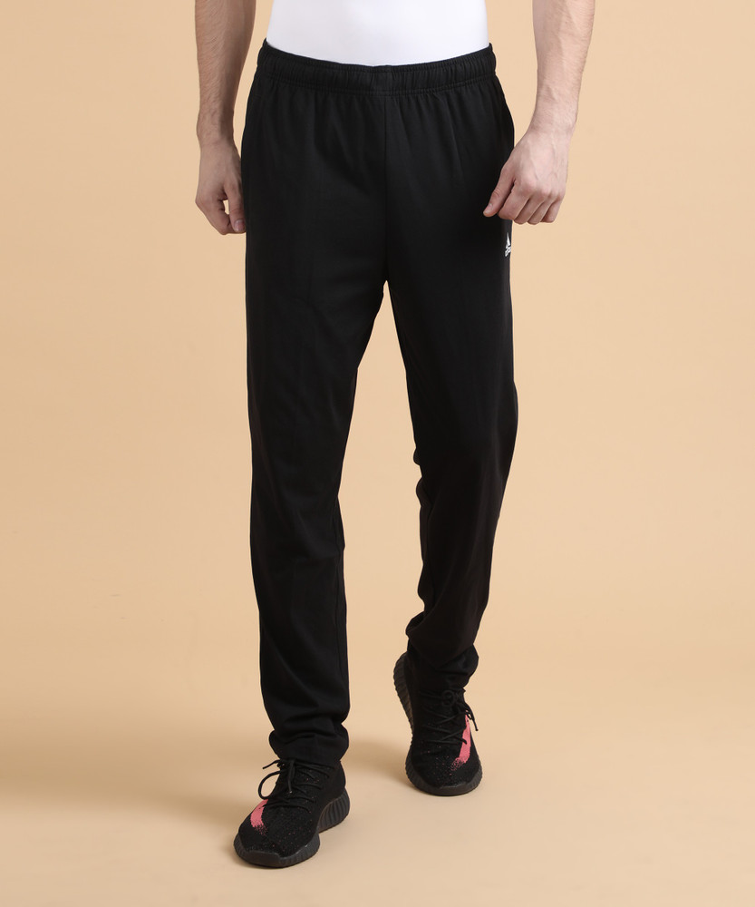 adidas solid men's black track pants