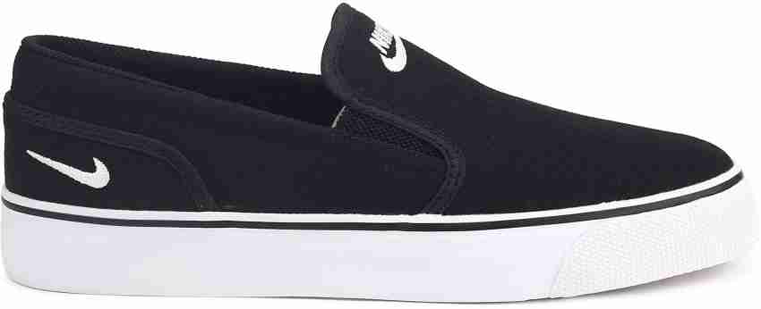 Nike toki slip black sales white 002