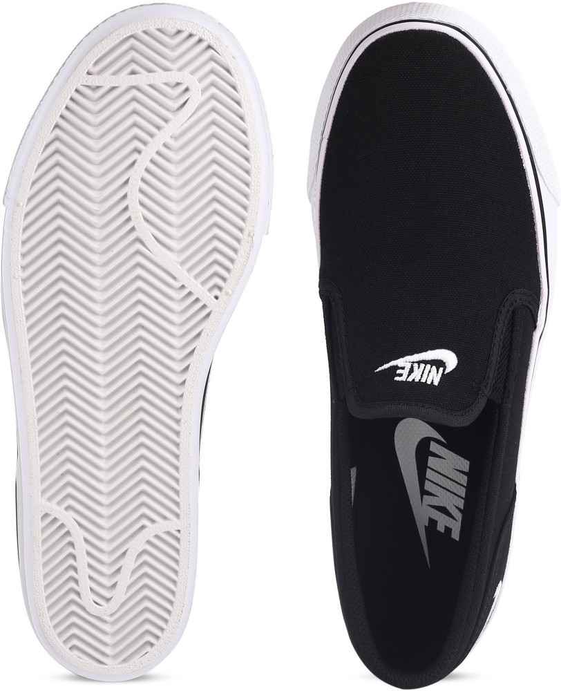 NIKE WMNS TOKI SLIP CANVAS Sneakers For Women Buy BLACK WHITE Color NIKE WMNS TOKI SLIP CANVAS Sneakers For Women Online at Best Price Shop Online for Footwears in India