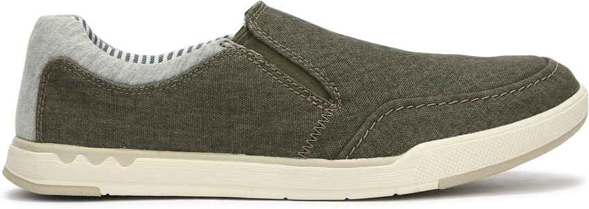 CLARKS Step Isle Slip On Sneakers For Men Buy Khaki Canvas Color