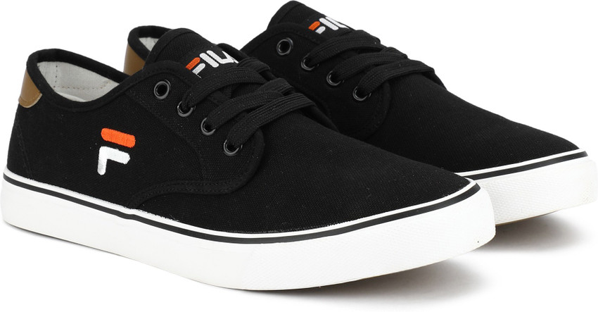 Fila black canvas shoes new arrivals