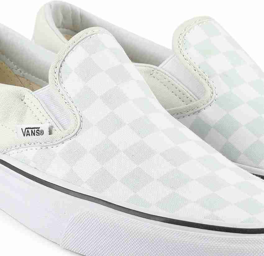 Blue flower checkered vans top
