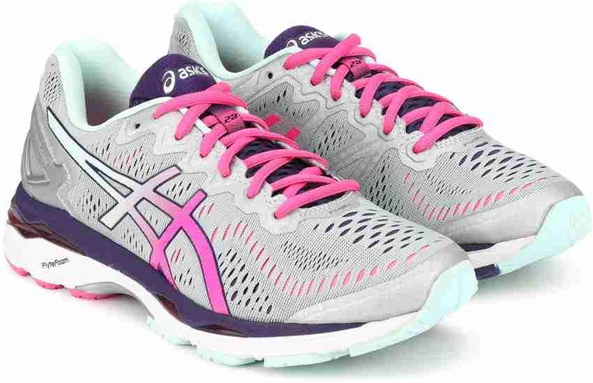 Asics GEL KAYANO 23 D Running Shoes For Women Buy SLV PNK GLW PRCH PP Color Asics GEL KAYANO 23 D Running Shoes For Women Online at Best Price Shop Online for Footwears in