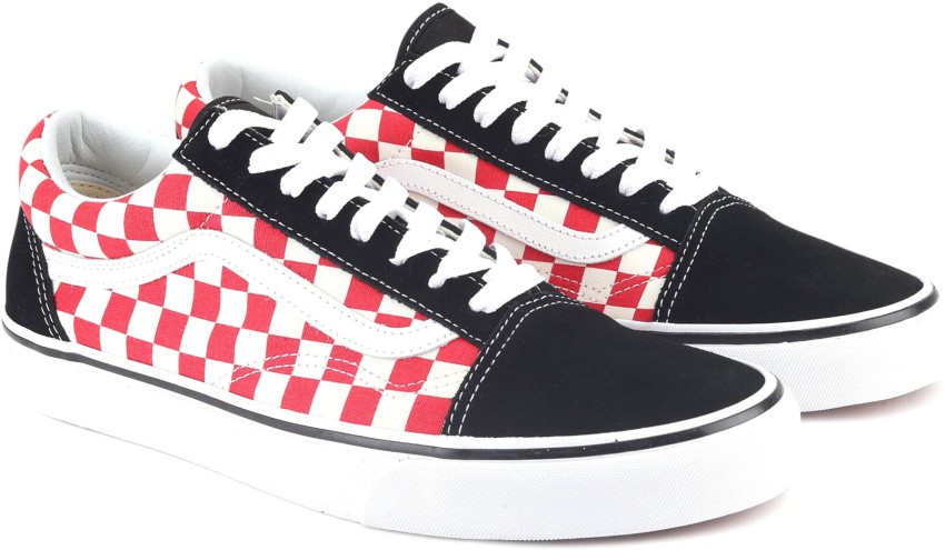 Old skool red hotsell and black checkerboard vans