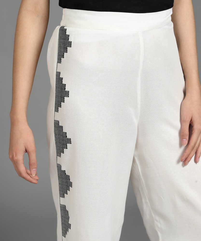 notty grl Regular Fit Women White Trousers - Buy notty grl Regular Fit Women  White Trousers Online at Best Prices in India