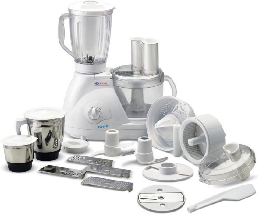 BAJAJ FX 11 Food Factory 600 Juicer Mixer Grinder 2 Jars White