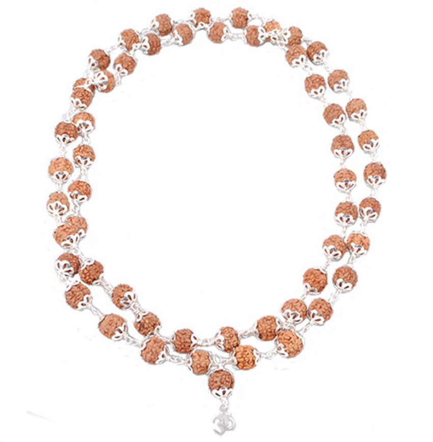 Pure silver rudraksha on sale mala