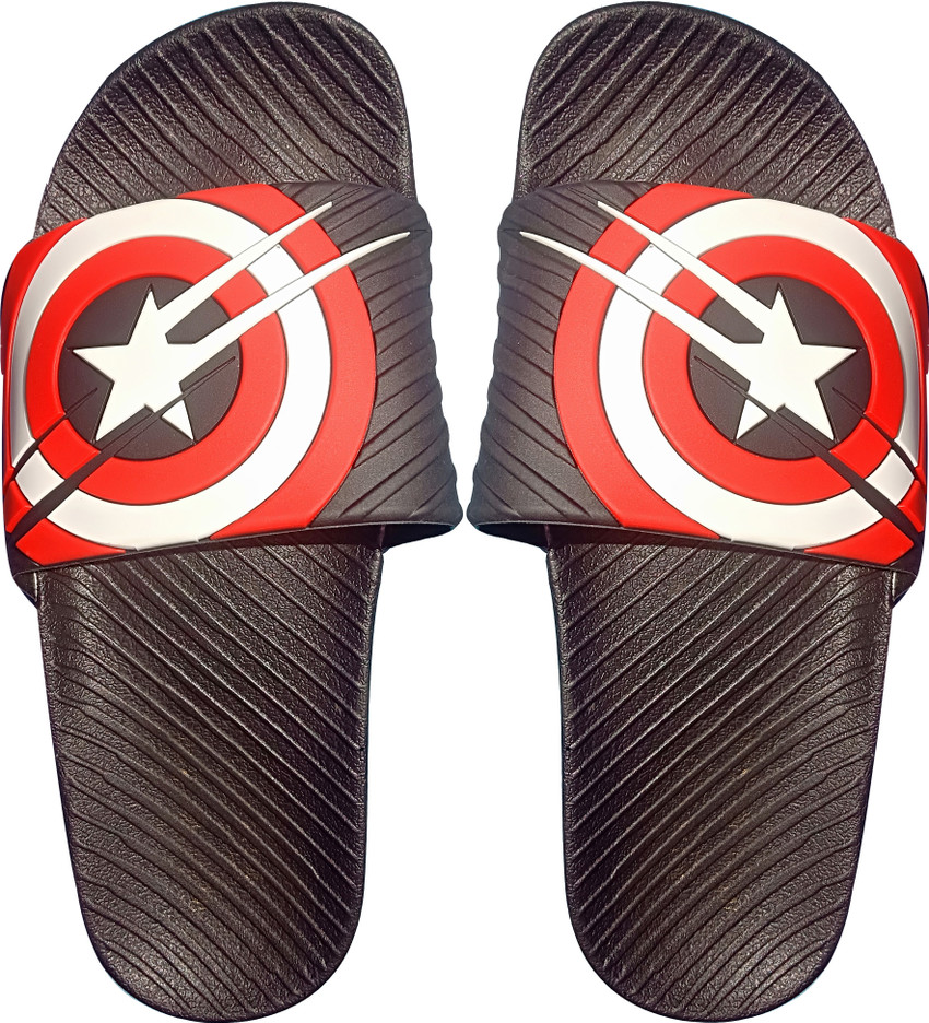 PARIE Men Captain America Rubber House Slippers For Men And Boys