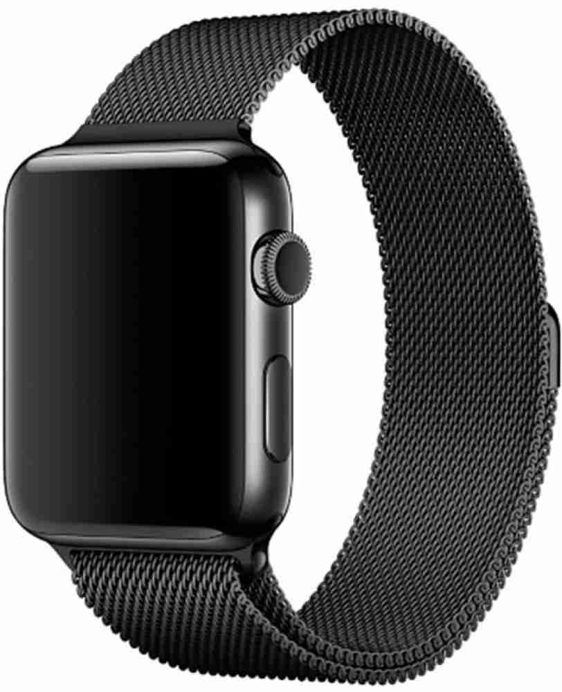 Midkart iWatch 44 mm Black Milanese Loop Magnetic Adjustable Belt