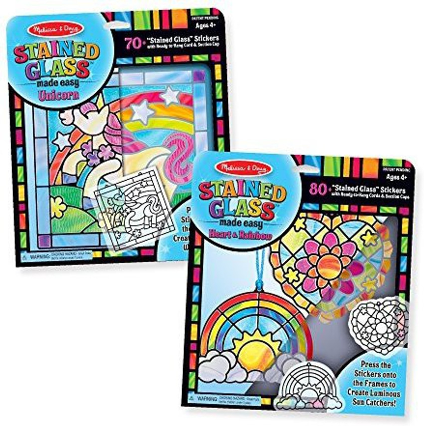 MELISSA DOUG Stained Glass Made Easy Peel Press Craft Kit for