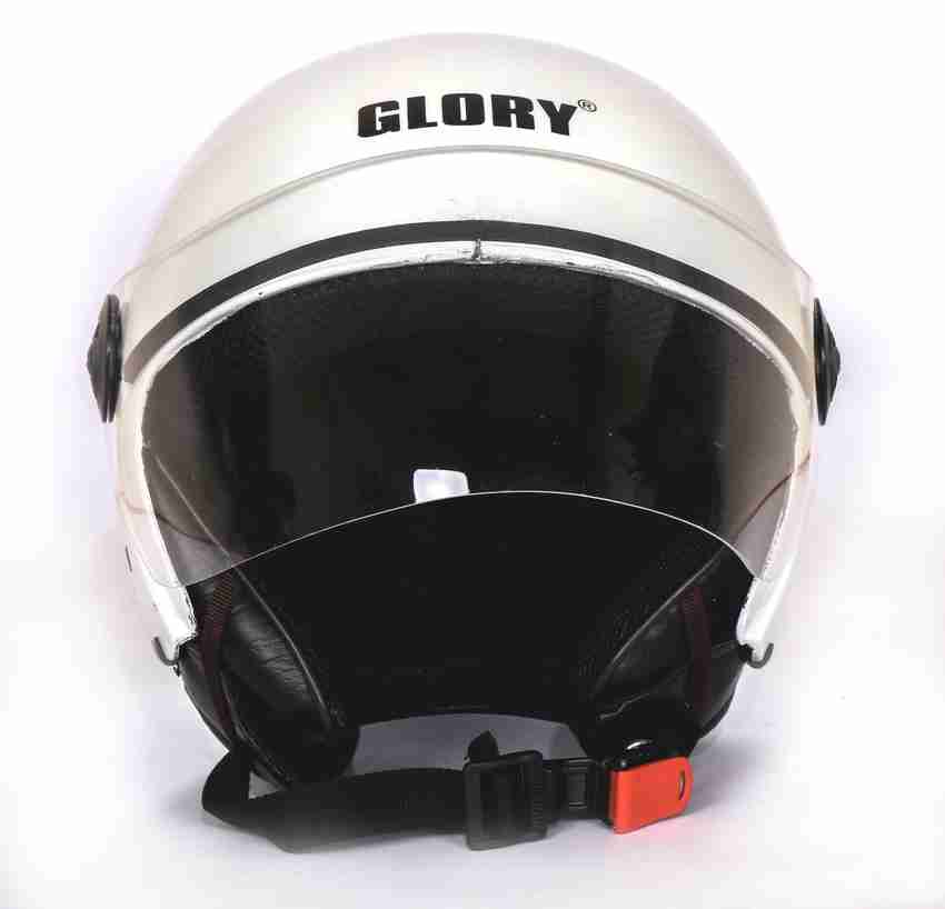 Glory HALF FACE WHITE HELMET FOR BOYS AND GIRLS Motorbike Helmet
