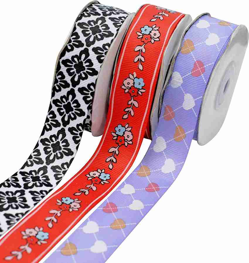 Buy ASIAN HOBBY CRAFTS Printed Satin Fabric Ribbon Set of
