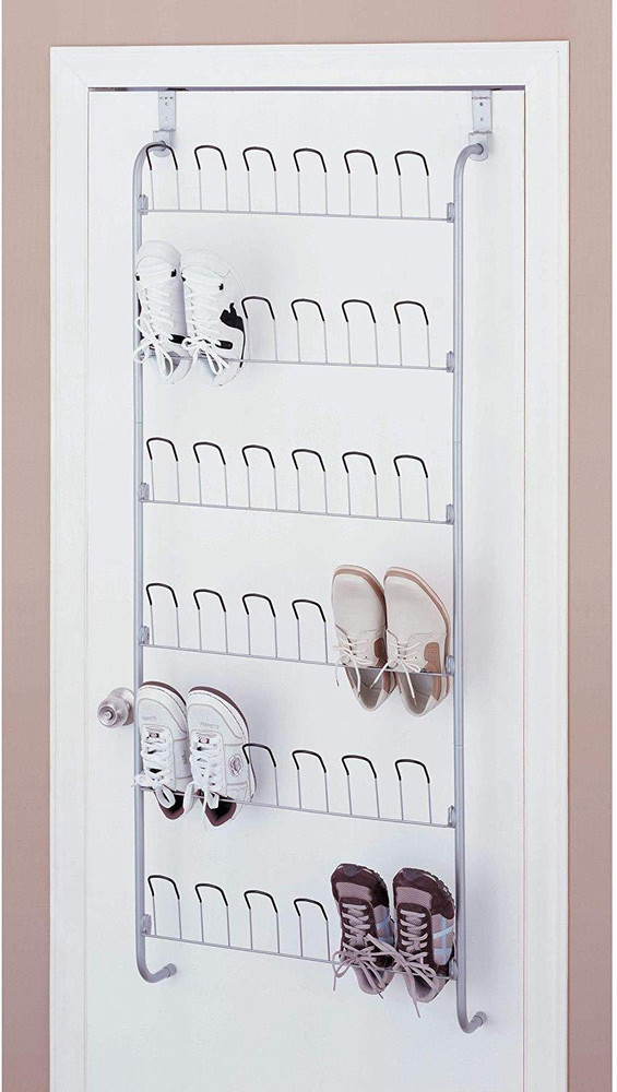 Metal shoe rack over the door outlet