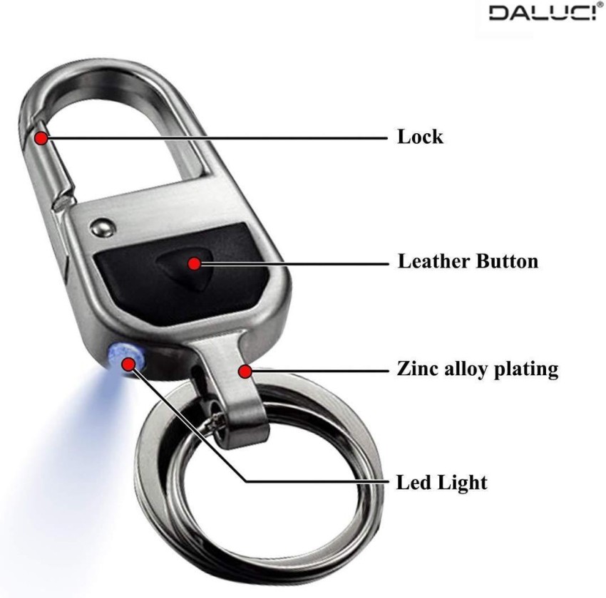 Key Chain Flashlight, JOBON Zinc Alloy Car Keychain with 2 Modes LED Light, Key