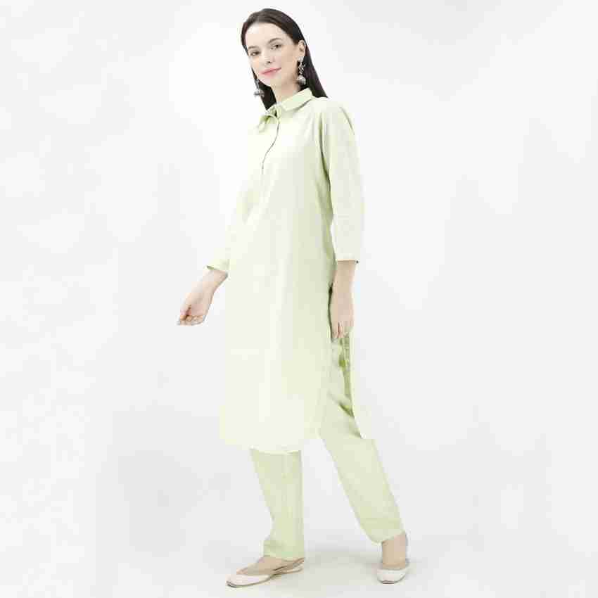 TJORI Women Solid Straight Kurta Buy TJORI Women Solid Straight
