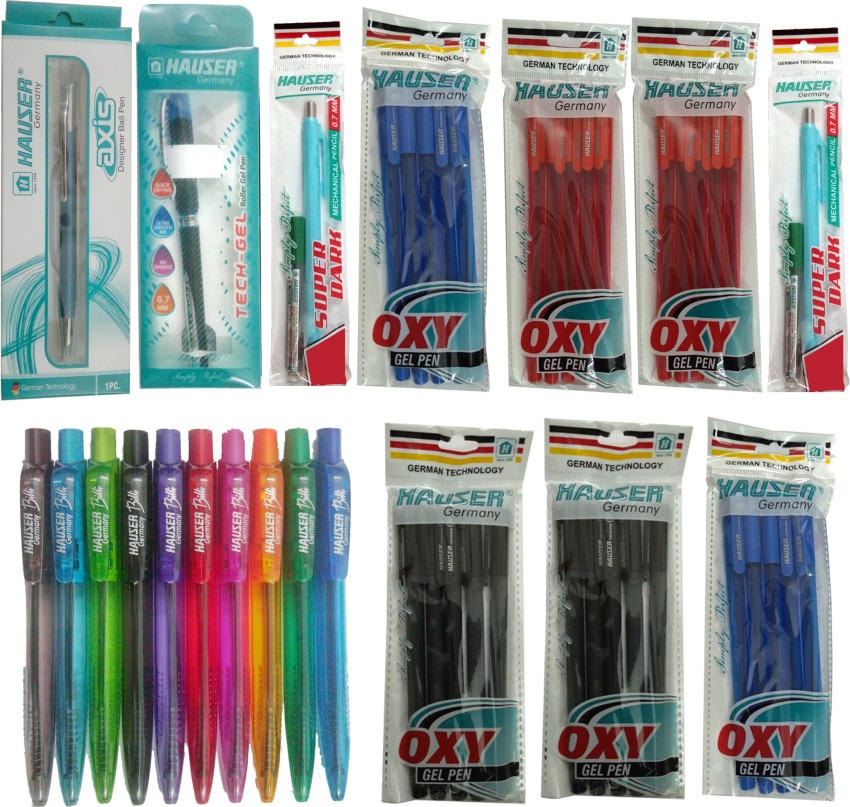 Buy HAUSER V2 Gel Pens 0.7 MM, 10 Pc Assorted Colored Pens, Pens