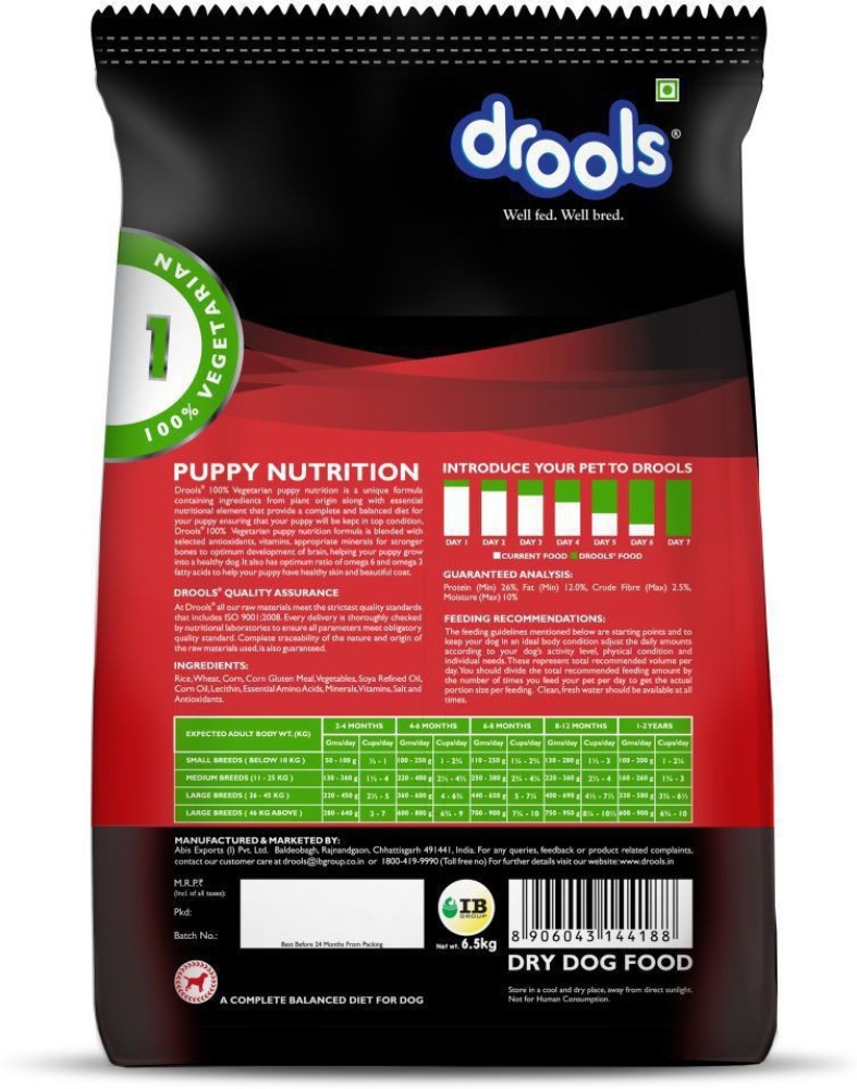 Drools vegetarian hot sale dog food