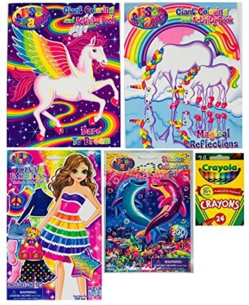 Lisa Frank Coloring Book and Stickers Activity Set- Bundle Includes Lisa  Frank Coloring Book, Stickers, and More (Lisa Frank)