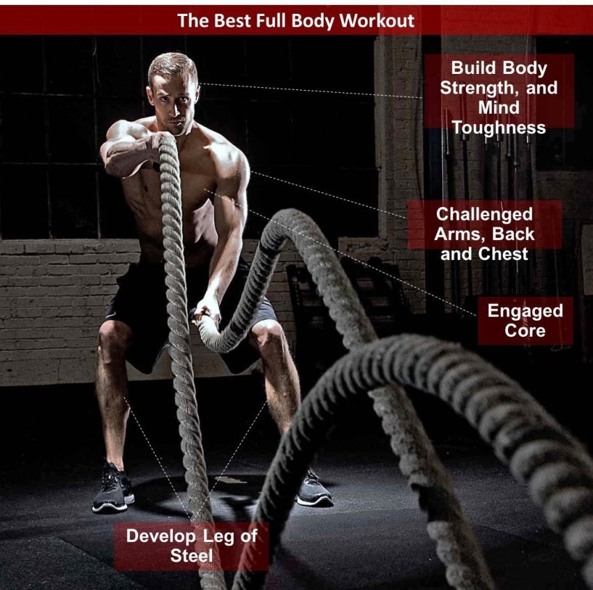 Kitschylane Crossfit Exercise Rope (1 Thick/40 Feet(12 Mtr) Battle Rope  Price in India - Buy Kitschylane Crossfit Exercise Rope (1 Thick/40  Feet(12 Mtr) Battle Rope online at