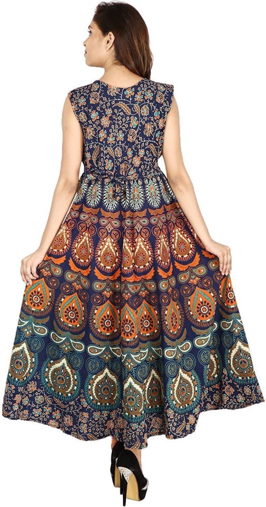 JAIPUR PRINTS Women Maxi Blue Dress Buy JAIPUR PRINTS Women Maxi