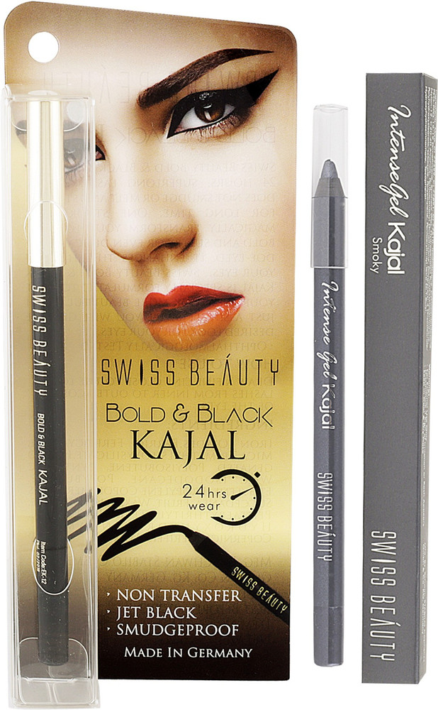 SWISS BEAUTY Gel Kajal Pencil Black Electric Blue Price in