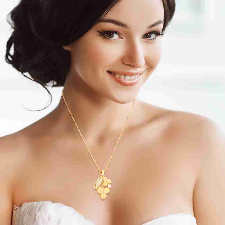 ARCHIES Artificial Jewelry For Women 45x2.8x2.8 cm Golden Chain Pendant In Leaf Flower Shape Brass Symbol Of Love For Ladies Girls 1PC Metal Necklace Price in India Buy ARCHIES