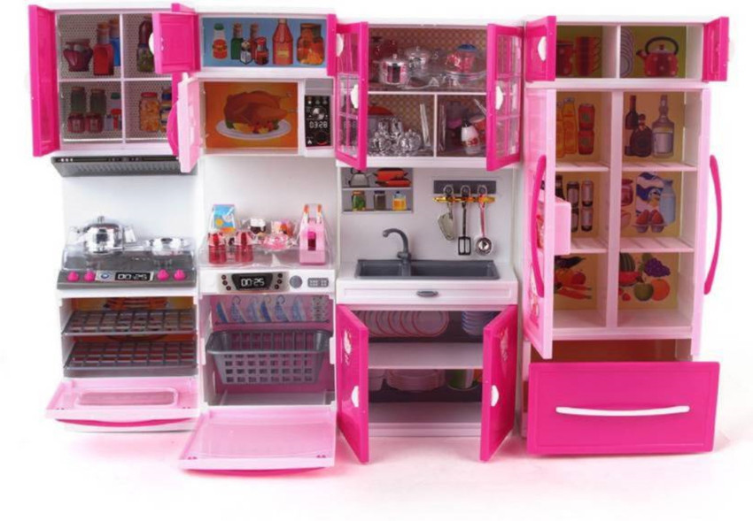 Barbie doll house and kitchen set hot sale
