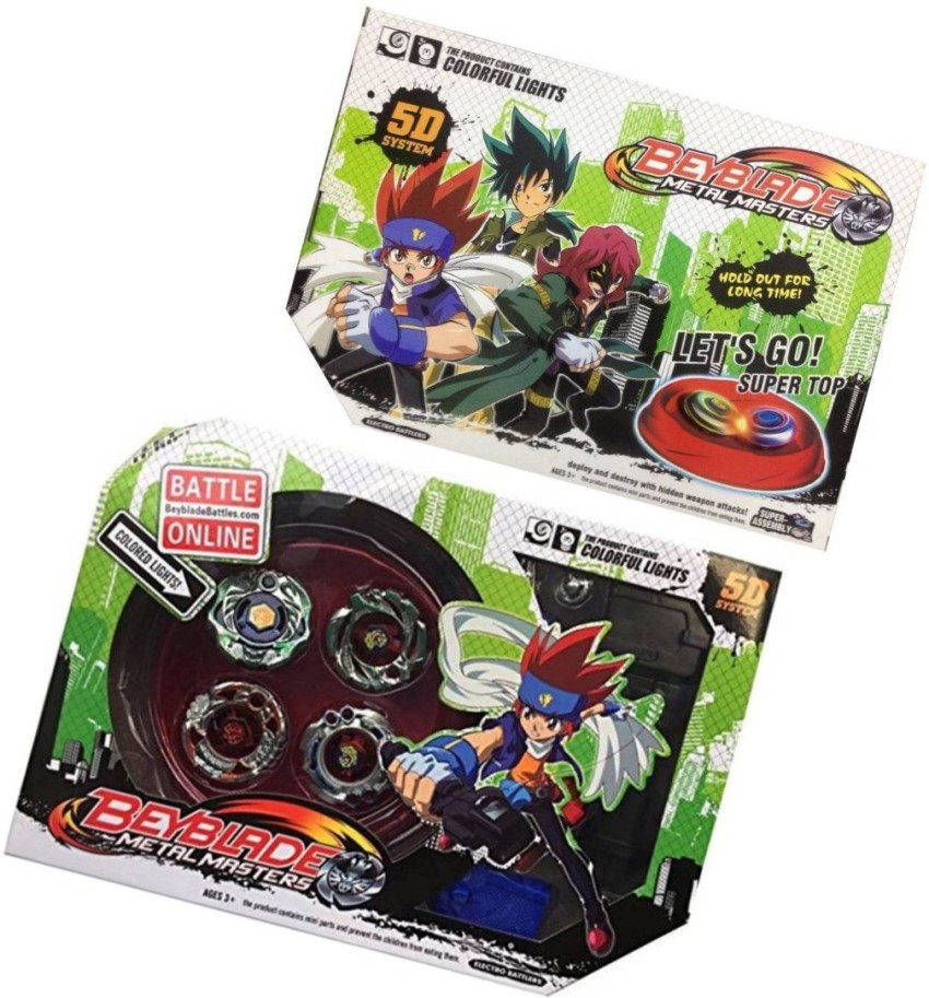 Beyblade Combo 4 Packs w/ Free Launcher Metal Fusion Metal Masters Metal  Fury