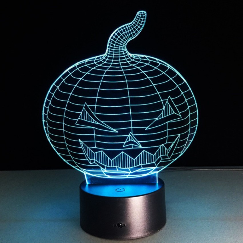 BLUEBERRY 3D Illusion LED Halloween Pumpkin Lamp Night Lamp Price