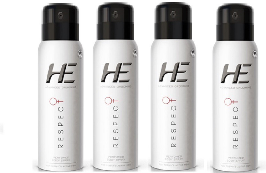 HE RESPECT Perfumed Body Spray For Men 40ml pack of 4 Pocket