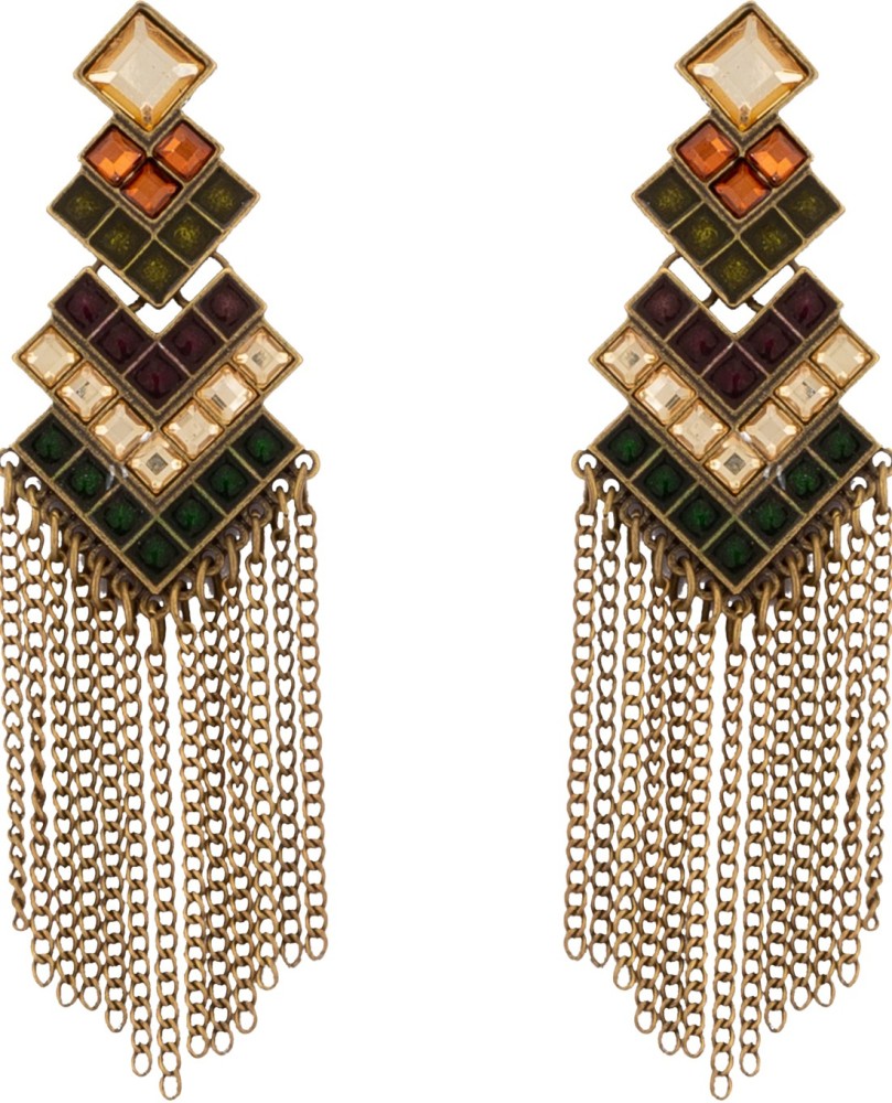 Flipkart Buy Globus Globus Stone Chain Tassel Long Earrings