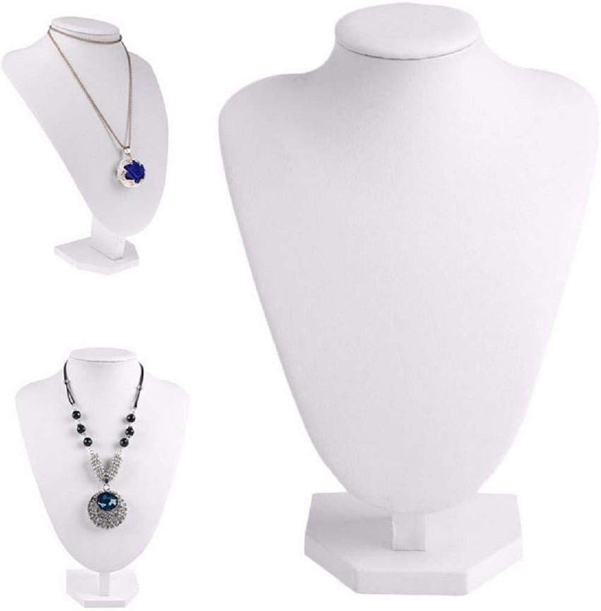 SYGA White Leather Necklace Pendant Chain Jewellery Bust Display Holder Stand 29x21 cm Jewellery Organizer Price in India Buy SYGA White Leather Necklace Pendant Chain Jewellery Bust Display Holder St...