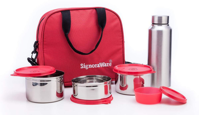 Flipkart Signoraware Sling bling steel lunch box 3 Containers Lunch Box