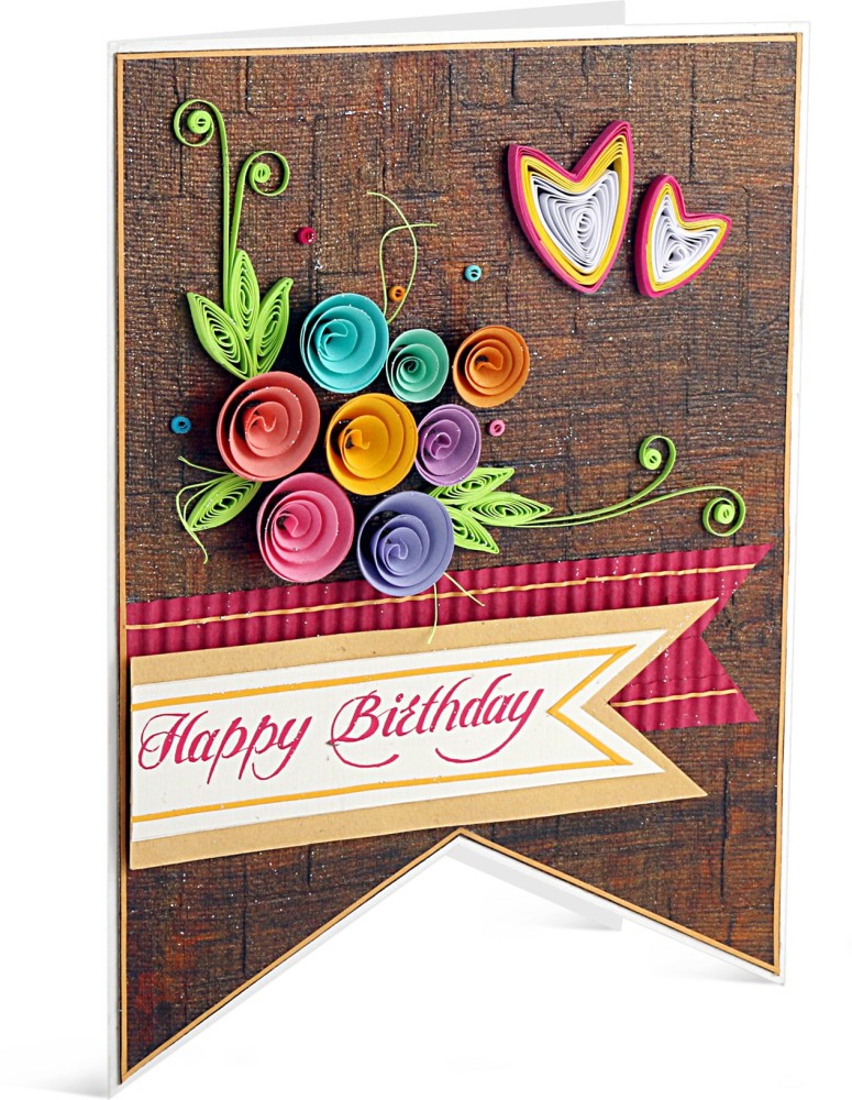 Handmade Calligraphy Happy Birthday Card