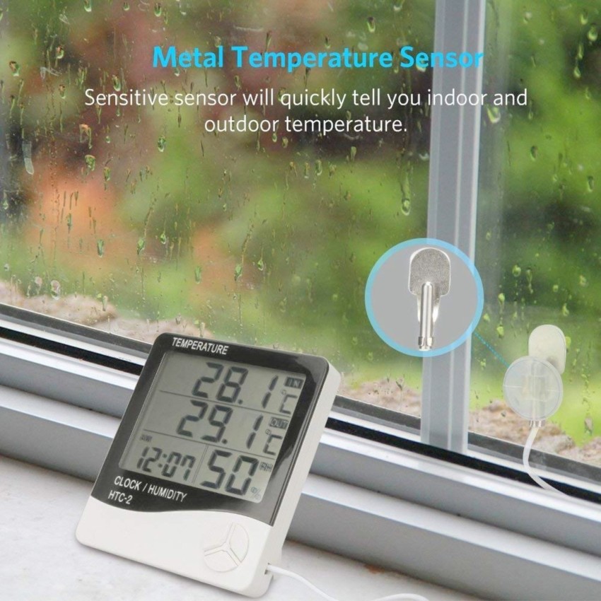 HTC-2 Digital LCD Temperature Humidity Meter Indoor / Outdoor Room